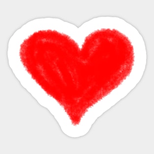 Red watercolor heart art design Sticker